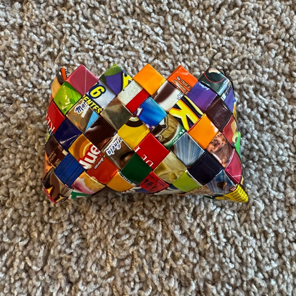 Vintage Retro Candy Wrapper Multicolored Coin Purse